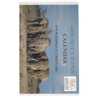 Mural Calendrier d'icônes d'Amboseli