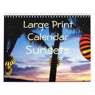 Mural Calendrier d'impression volumineux - Couchers de s