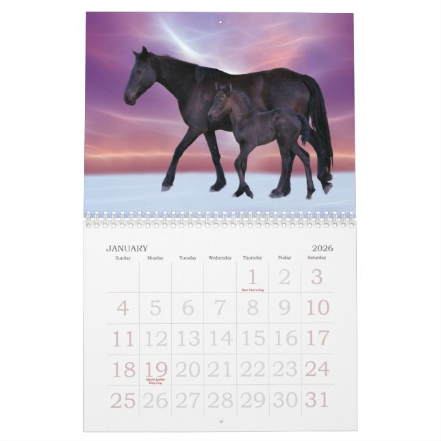 Mural Calendrier du cheval (Jan 2026)