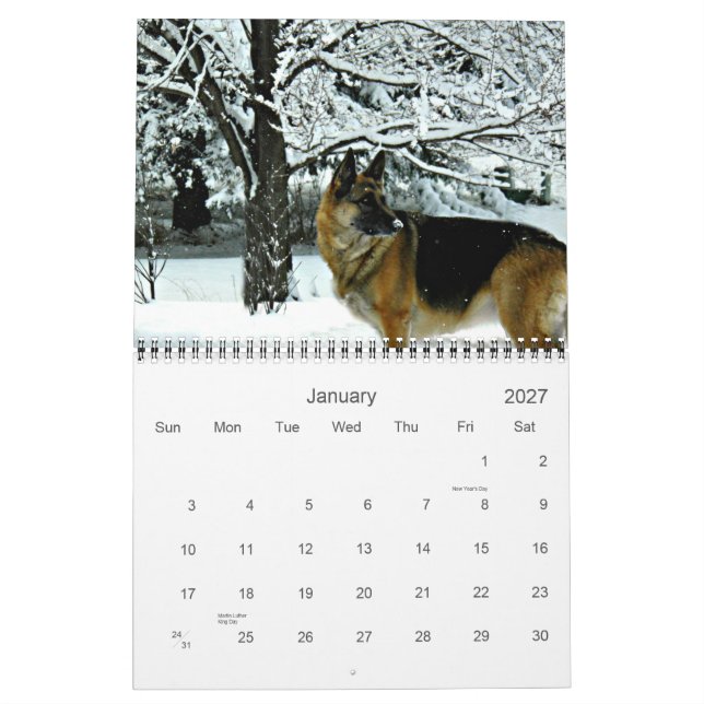 Mural Calendrier du chien de berger allemand 2013 (Jan 2027)