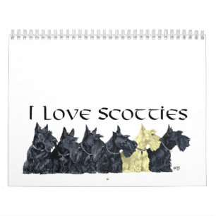 Mural Calendrier du chien Scottie
