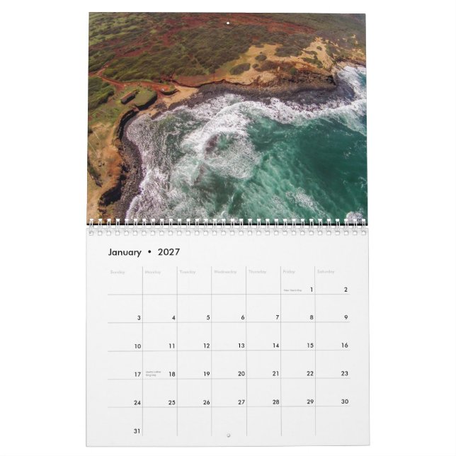 Mural Calendrier du Hawaïen 2015 (Jan 2027)