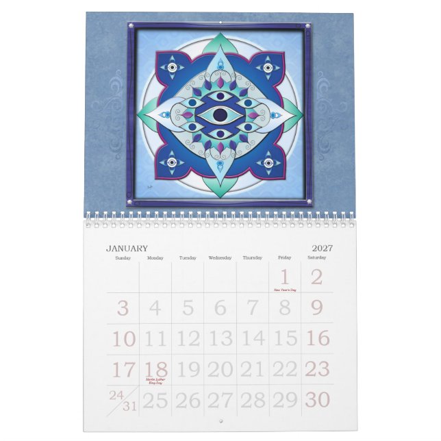 Mural Calendrier du l'Inspiration-Mandala 2015 de (Jan 2027)