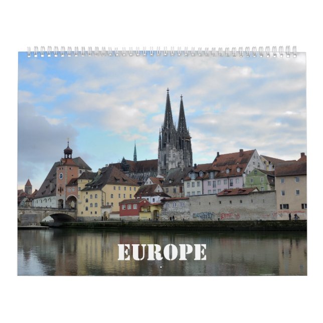 Mural Calendrier du mur de 12 mois Europe (Protection)