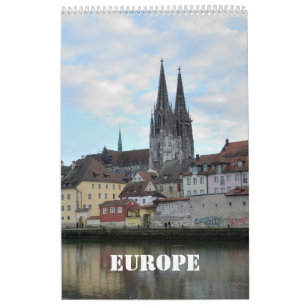 Mural Calendrier du mur de 12 mois Europe