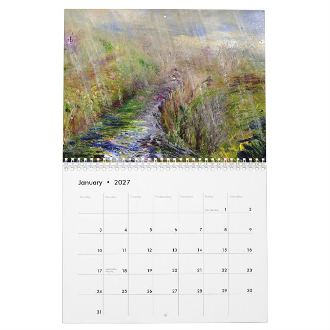 Mural Calendrier du paysage 2013 d'art original par (Jan 2027)