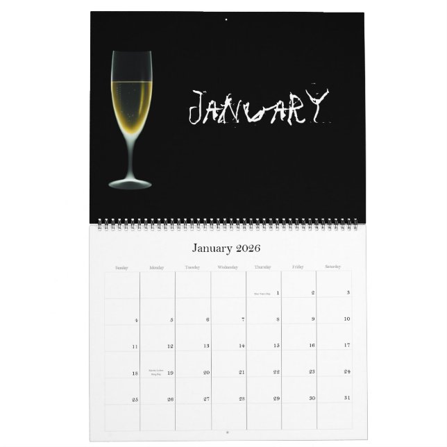 Mural Calendrier du squelette 2011 de vision de rayon X (Jan 2026)