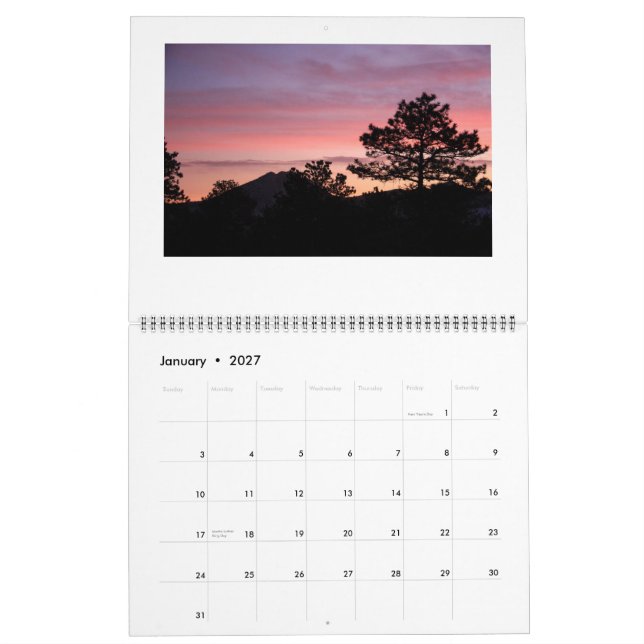 Mural Calendrier Estes Park Sunrise/Sunset 2015 (Jan 2027)