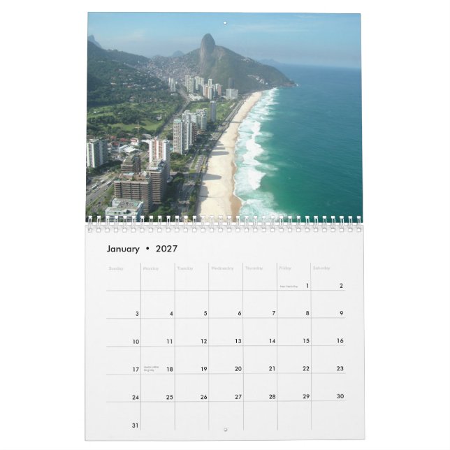 Mural Calendrier exclusif d'images de Rio de Janeiro (Jan 2027)