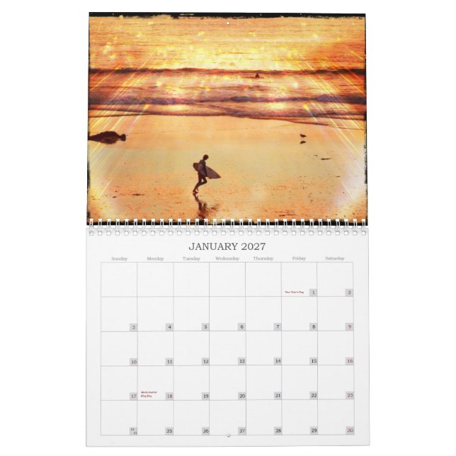 Mural Calendrier extraordinaire des couchers du soleil (Jan 2027)