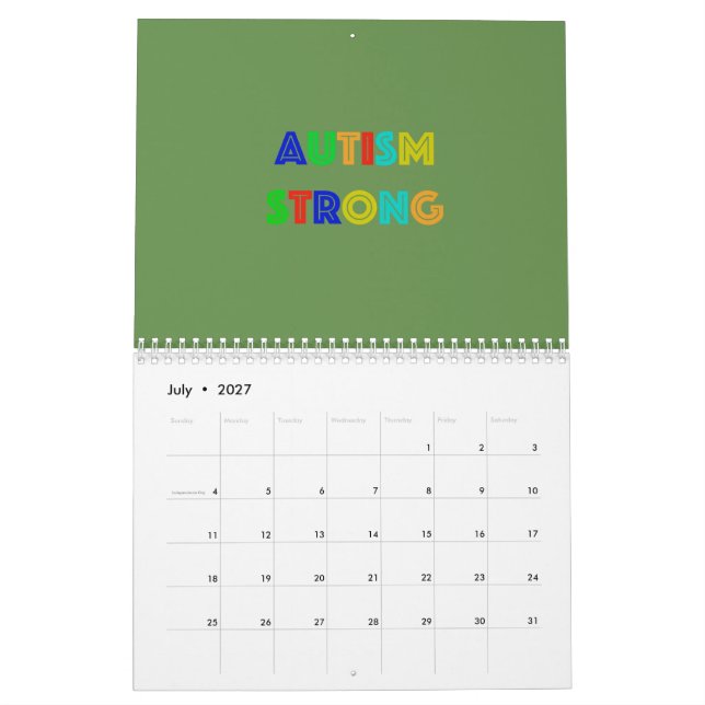 Mural Calendrier fort d'autisme (Jul 2027)