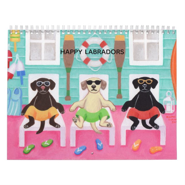 Mural Calendrier heureux 2018 de la vie d'amusement de (Protection)