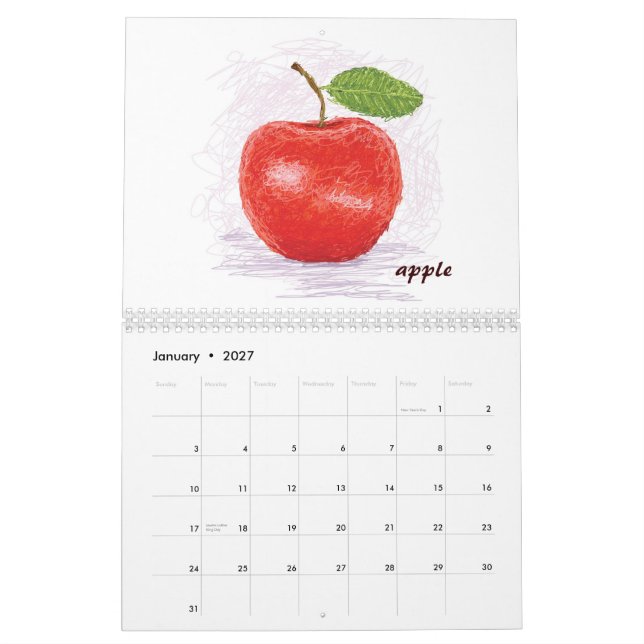 Mural calendrier III de 2013 fruits (Jan 2027)