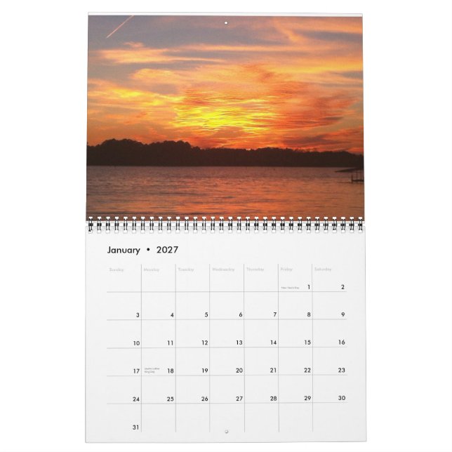 Mural Calendrier imprimé par coutume (Jan 2027)