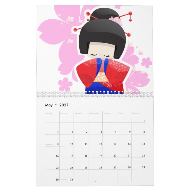 Modèle De Planification De Calendrier Mural Japonais Pour L'année 2024 En Langue Japonaise Et