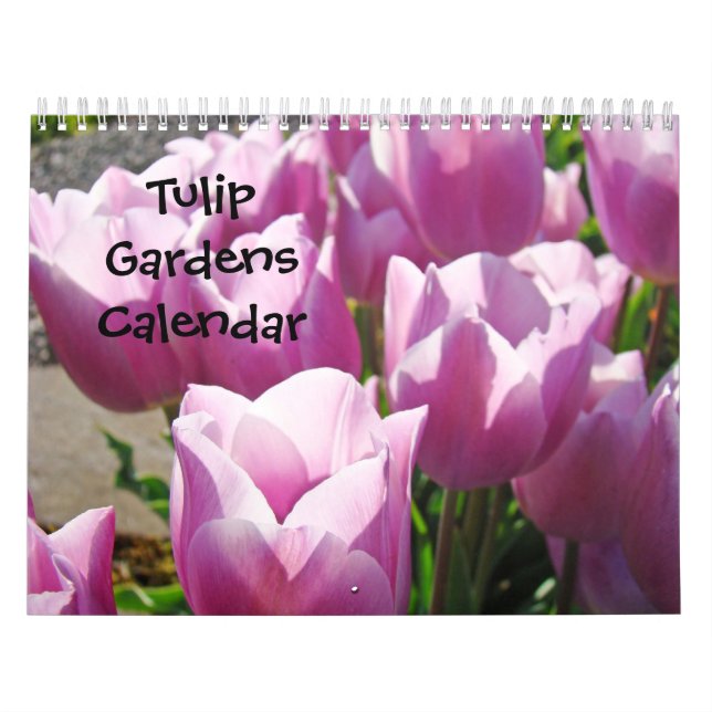 Mural Calendrier Jardins de Tulipes Nature Fleurs Coloré (Protection)