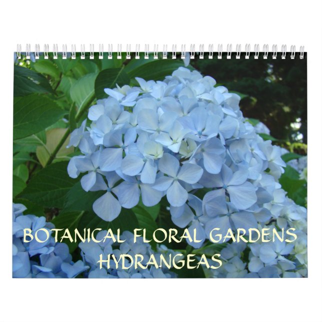 Mural Calendrier Jardins Floraux Botaniques HYDRANGEAS (Protection)