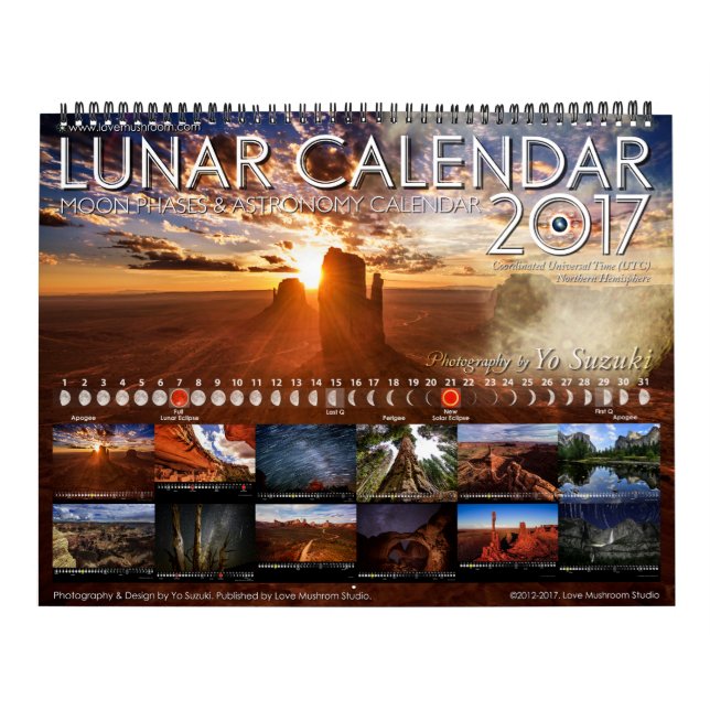 Mural Calendrier lunaire 2017 Phases de la lune Calendri (Protection)