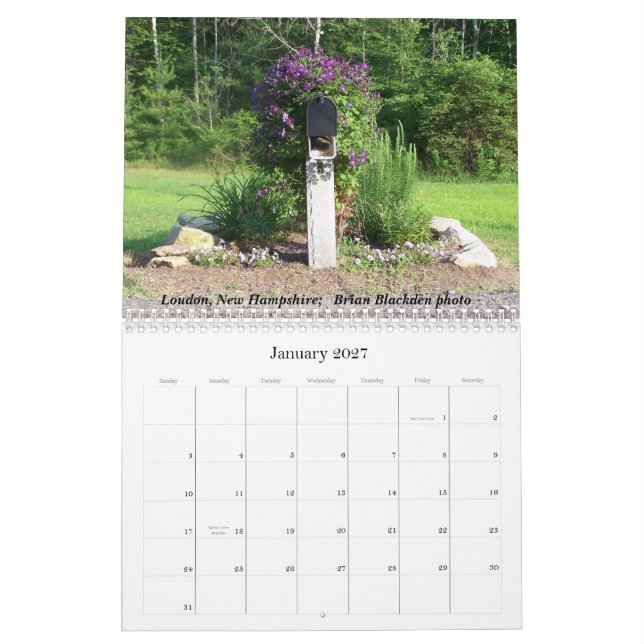 Mural calendrier mensuel de l'image 2007 (Jan 2027)