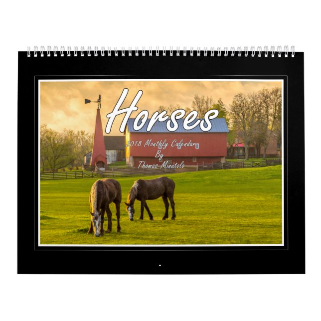 Mural Calendrier mensuel des chevaux 2018 par Tom (Protection)