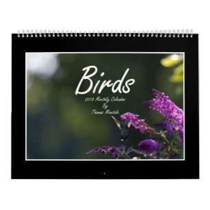 Mural Calendrier mensuel des oiseaux 2018 par Thomas