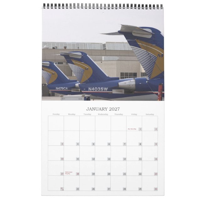 Mural Calendrier Midwest Airlines (Jan 2027)