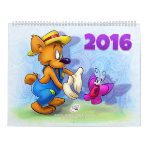 Mural calendrier mignon de bande dessinée