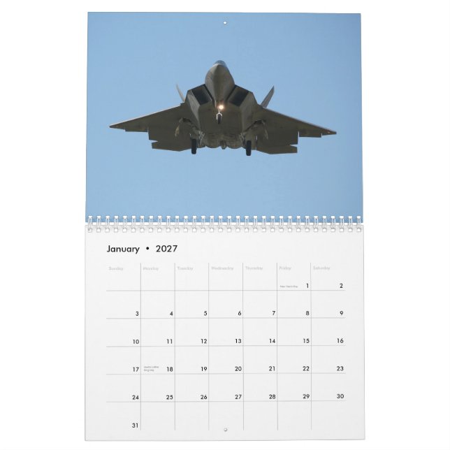 Mural Calendrier militaire d'aviation (Jan 2027)