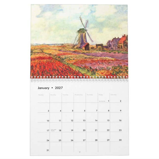 Mural Calendrier Monet Flower and Gardens 2015 (Jan 2027)