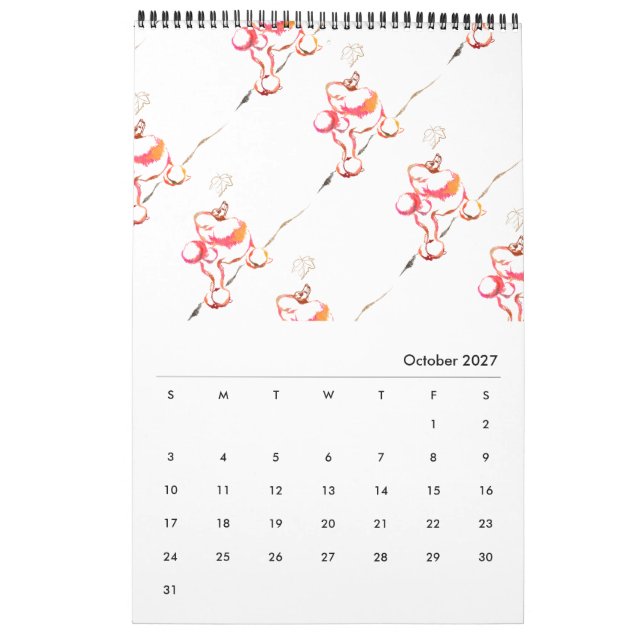 Mural Calendrier motif Caniche (Oct 2027)