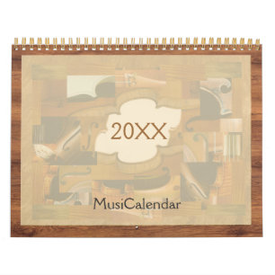 Mural Calendrier musical, Instruments de musique illustr