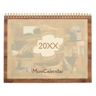 Mural Calendrier musical, Instruments de musique illustr