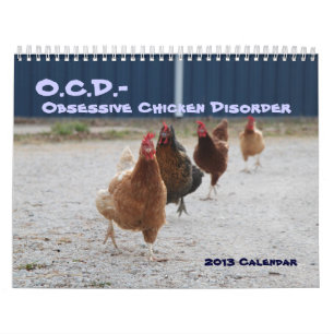 Mural Calendrier obsédant de désordre de poulet