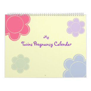 Mural Calendrier personnalisable de grossesse de jumeaux
