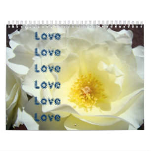 Mural Calendrier personnalisé Fleurs de rose Amour Amour