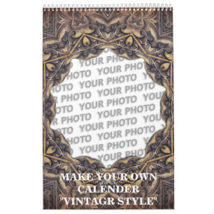 Mural Calendrier personnalisé "STYLE VINTAGE" + vos phot