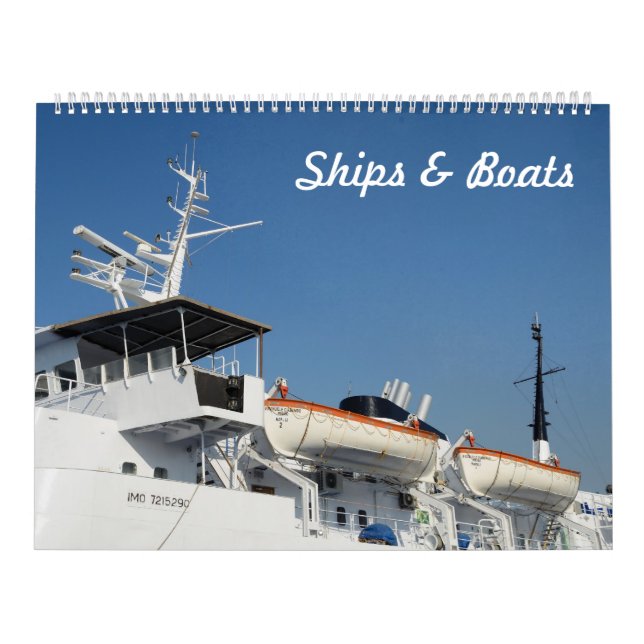 Mural Calendrier photo des navires et des bateaux de 12  (Protection)