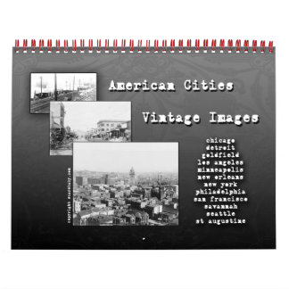 Mural Calendrier photo vintage des villes américaines