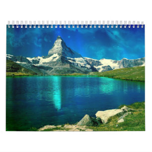 Mural Calendrier Pittoresque du mur de la nature des lac