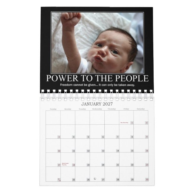 Mural Calendrier rebelle de défi (Jan 2027)