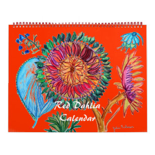 Mural Calendrier Red Dahlia