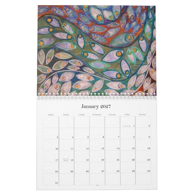 Mural Calendrier rouge de la porte 2012 (Jan 2027)