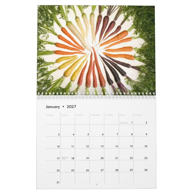 Mural Calendrier saisonnier des nourritures 2014 (Jan 2027)