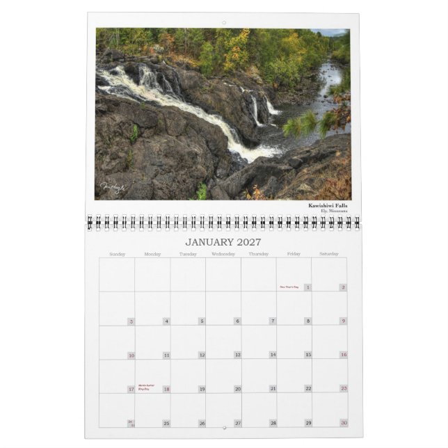 Mural Calendrier sauvage et rural du Minnesota (Jan 2027)
