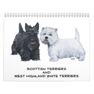Mural Calendrier Scotties et Westies