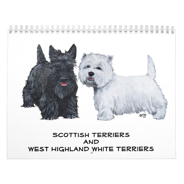 Mural Calendrier Scotties et Westies (Protection)