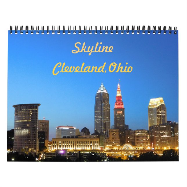 Mural Calendrier Skyline de Cleveland Ohio City (Protection)