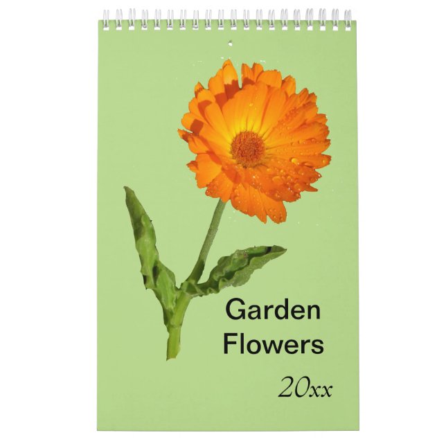 Mural Calendrier - une page - Fleurs de jardin (Protection)