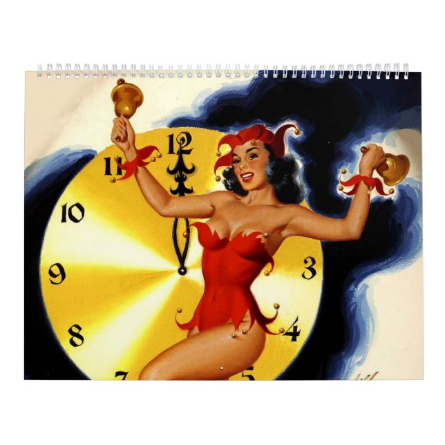 Mural Calendrier vintage Retro Pin-up Girls 2014 (Protection)