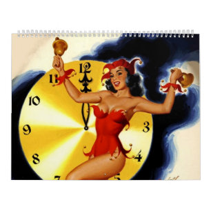 Mural Calendrier Vintage Retro-up Girls 2014